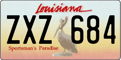 LA license plate ZXZ684
