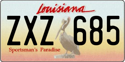 LA license plate ZXZ685