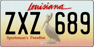 LA license plate ZXZ689