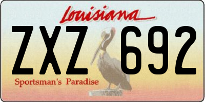 LA license plate ZXZ692