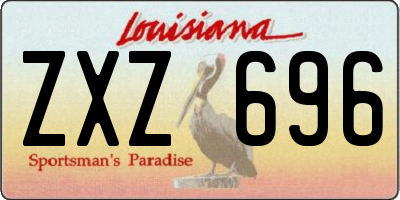 LA license plate ZXZ696