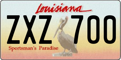 LA license plate ZXZ700
