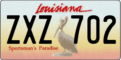 LA license plate ZXZ702