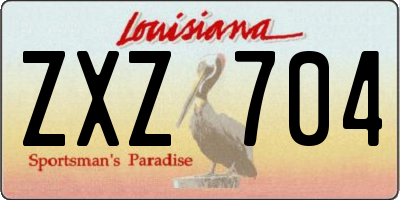 LA license plate ZXZ704