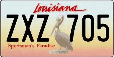 LA license plate ZXZ705