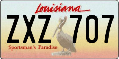 LA license plate ZXZ707