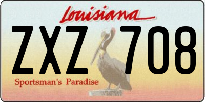 LA license plate ZXZ708