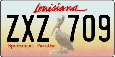 LA license plate ZXZ709
