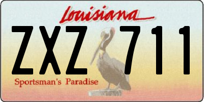 LA license plate ZXZ711