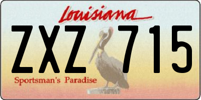 LA license plate ZXZ715