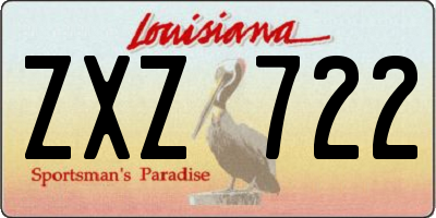 LA license plate ZXZ722