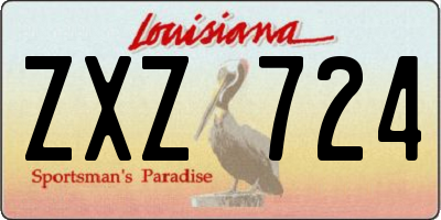 LA license plate ZXZ724