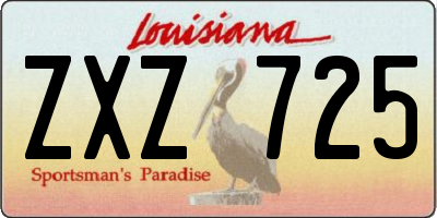 LA license plate ZXZ725
