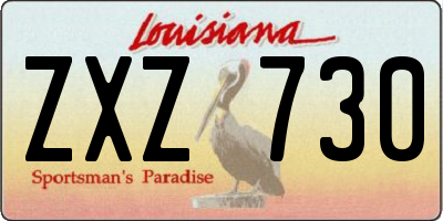 LA license plate ZXZ730