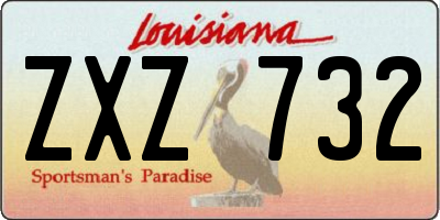 LA license plate ZXZ732