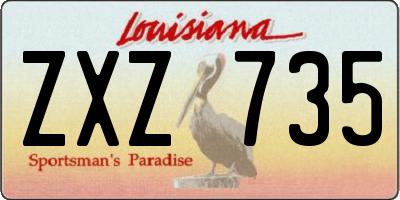 LA license plate ZXZ735