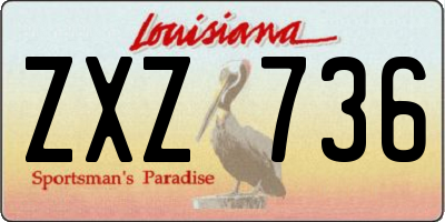 LA license plate ZXZ736