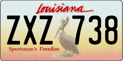 LA license plate ZXZ738