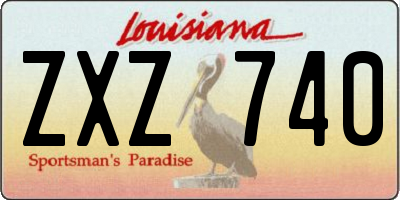 LA license plate ZXZ740