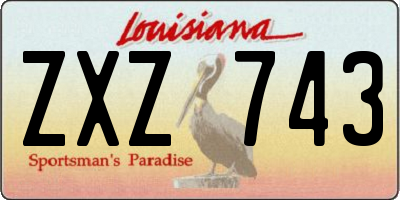 LA license plate ZXZ743