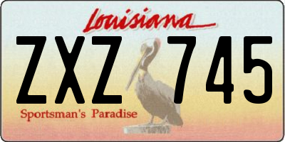 LA license plate ZXZ745
