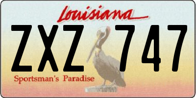 LA license plate ZXZ747