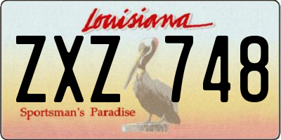 LA license plate ZXZ748