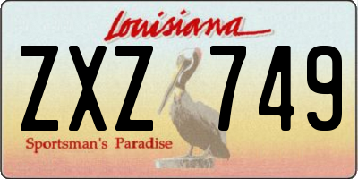 LA license plate ZXZ749