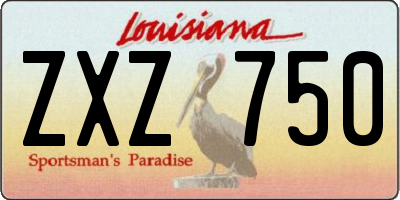 LA license plate ZXZ750