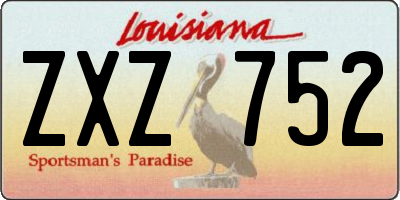 LA license plate ZXZ752