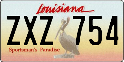 LA license plate ZXZ754