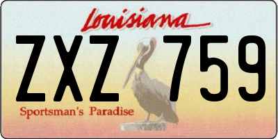 LA license plate ZXZ759