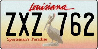 LA license plate ZXZ762
