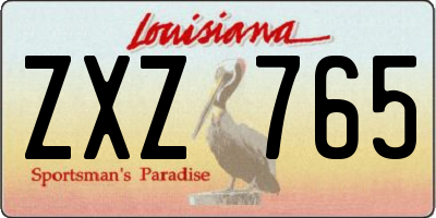 LA license plate ZXZ765
