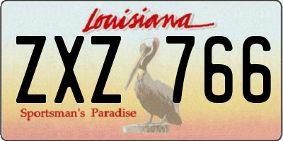 LA license plate ZXZ766