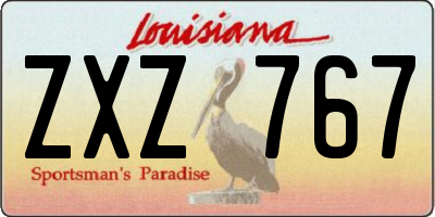 LA license plate ZXZ767