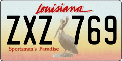 LA license plate ZXZ769