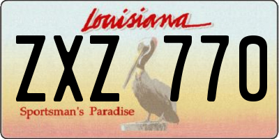 LA license plate ZXZ770