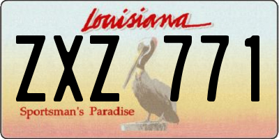 LA license plate ZXZ771