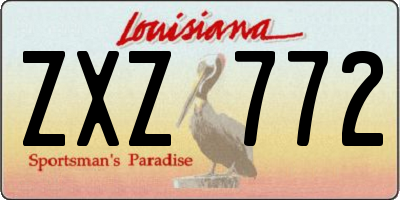 LA license plate ZXZ772