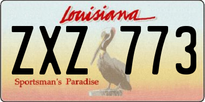 LA license plate ZXZ773