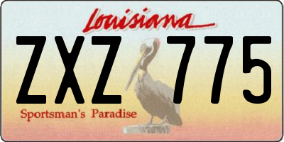 LA license plate ZXZ775
