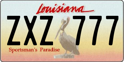 LA license plate ZXZ777