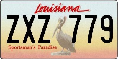 LA license plate ZXZ779