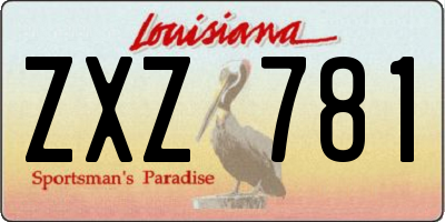 LA license plate ZXZ781
