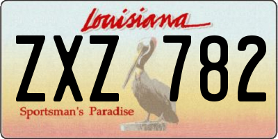 LA license plate ZXZ782