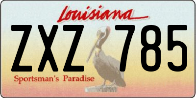 LA license plate ZXZ785