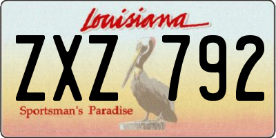 LA license plate ZXZ792