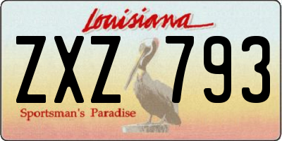 LA license plate ZXZ793