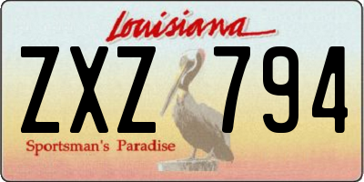 LA license plate ZXZ794